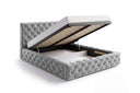 Designer Polsterbett Ria in Samt mit Stauraum – Grau