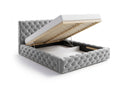 Designer Polsterbett Ria in Samt mit Stauraum – Grau