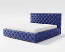 Designer Polsterbett Ria in Samt mit Stauraum – Blau