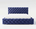 Designer Polsterbett Ria in Samt mit Stauraum – Blau