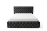 Designer Polsterbett Rivo in Samt mit Stauraum – Schwarz