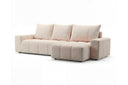 Designer Ecksofa Arvo in Bouclé mit Schlaffunktion & Stauraum – Beige – Rechts