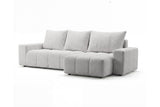 Designer Ecksofa Arvo in Bouclé mit Schlaffunktion & Stauraum – Sand – Rechts