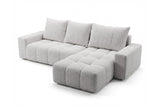 Designer Ecksofa Arvo in Bouclé mit Schlaffunktion & Stauraum – Sand – Rechts