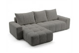 Designer Ecksofa Arvo in Bouclé mit Schlaffunktion & Stauraum – Grau – Links