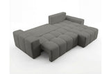 Designer Ecksofa Arvo in Bouclé mit Schlaffunktion & Stauraum – Grau – Rechts