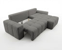 Designer Ecksofa Arvo in Bouclé mit Schlaffunktion & Stauraum – Grau – Rechts