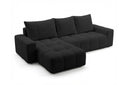 Designer Ecksofa Arvo in Bouclé mit Schlaffunktion & Stauraum – Anthrazit – Links