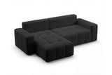 Designer Ecksofa Arvo in Bouclé mit Schlaffunktion & Stauraum – Anthrazit – Links