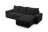 Designer Ecksofa Arvo in Bouclé mit Schlaffunktion & Stauraum – Anthrazit – Rechts