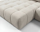 Designer Ecksofa Pino in Samt mit Schlaffunktion & Stauraum – Beige – Links