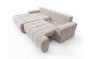 Designer Ecksofa Pino in Samt mit Schlaffunktion & Stauraum – Beige – Links