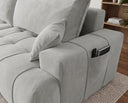 Designer Ecksofa Pino in Samt mit Schlaffunktion & Stauraum – Hellgrau – Links