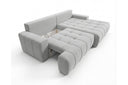 Designer Ecksofa Pino in Samt mit Schlaffunktion & Stauraum – Hellgrau – Rechts