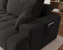 Designer Ecksofa Pino in Samt mit Schlaffunktion & Stauraum – Schwarz – Links