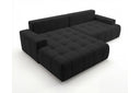 Designer Ecksofa Pino in Samt mit Schlaffunktion & Stauraum – Schwarz – Links