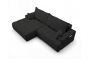 Designer Ecksofa Pino in Samt mit Schlaffunktion & Stauraum – Schwarz – Links