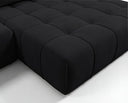 Designer Ecksofa Pino in Samt mit Schlaffunktion & Stauraum – Schwarz – Rechts