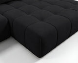 Designer Ecksofa Pino in Samt mit Schlaffunktion & Stauraum – Schwarz – Rechts