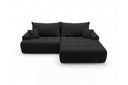 Designer Ecksofa Pino in Samt mit Schlaffunktion & Stauraum – Schwarz – Rechts