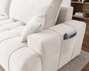 Designer Ecksofa Pino in Samt mit Schlaffunktion & Stauraum – Weiß – Links