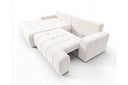 Designer Ecksofa Pino in Samt mit Schlaffunktion & Stauraum – Weiß – Links