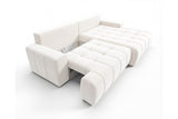 Designer Ecksofa Pino in Samt mit Schlaffunktion & Stauraum – Weiß – Rechts
