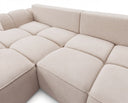 Designer Ecksofa Corso in Samt mit Schlaffunktion & Stauraum – Beige – Links