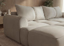 Designer Ecksofa Corso in Samt mit Schlaffunktion & Stauraum – Beige – Links