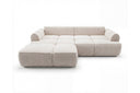 Designer Ecksofa Corso in Samt mit Schlaffunktion & Stauraum – Beige – Links