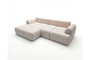 Designer Ecksofa Corso in Samt mit Schlaffunktion & Stauraum – Beige – Links