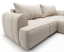 Designer Ecksofa Corso in Samt mit Schlaffunktion & Stauraum – Beige – Rechts