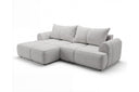 Designer Ecksofa Corso in Samt mit Schlaffunktion & Stauraum – Hellgrau – Links