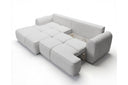 Designer Ecksofa Corso in Samt mit Schlaffunktion & Stauraum – Hellgrau – Links