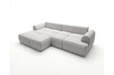 Designer Ecksofa Corso in Samt mit Schlaffunktion & Stauraum – Hellgrau – Links