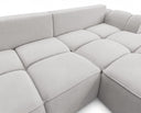 Designer Ecksofa Corso in Samt mit Schlaffunktion & Stauraum – Hellgrau – Rechts