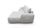Designer Ecksofa Corso in Samt mit Schlaffunktion & Stauraum – Hellgrau – Rechts