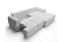 Designer Ecksofa Corso in Samt mit Schlaffunktion & Stauraum – Hellgrau – Rechts