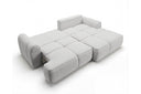 Designer Ecksofa Corso in Samt mit Schlaffunktion & Stauraum – Hellgrau – Rechts