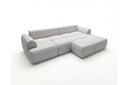 Designer Ecksofa Corso in Samt mit Schlaffunktion & Stauraum – Hellgrau – Rechts