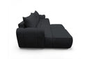 Designer Ecksofa Corso in Samt mit Schlaffunktion & Stauraum – Schwarz – Links