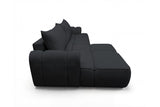 Designer Ecksofa Corso in Samt mit Schlaffunktion & Stauraum – Schwarz – Links