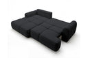 Designer Ecksofa Corso in Samt mit Schlaffunktion & Stauraum – Schwarz – Links