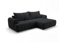 Designer Ecksofa Corso in Samt mit Schlaffunktion & Stauraum – Schwarz – Rechts