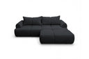 Designer Ecksofa Corso in Samt mit Schlaffunktion & Stauraum – Schwarz – Rechts