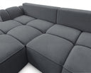 Designer Ecksofa Corso in Samt mit Schlaffunktion & Stauraum – Grau – Links