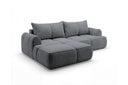Designer Ecksofa Corso in Samt mit Schlaffunktion & Stauraum – Grau – Links