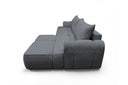 Designer Ecksofa Corso in Samt mit Schlaffunktion & Stauraum – Grau – Rechts