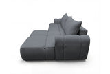 Designer Ecksofa Corso in Samt mit Schlaffunktion & Stauraum – Grau – Rechts