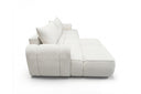 Designer Ecksofa Corso in Samt mit Schlaffunktion & Stauraum – Weiß – Links